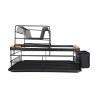 Estia Πιατοθήκη Bamboo Essentials Διώροφη Μεταλλική Μαύρη Με Bamboo Λαβές