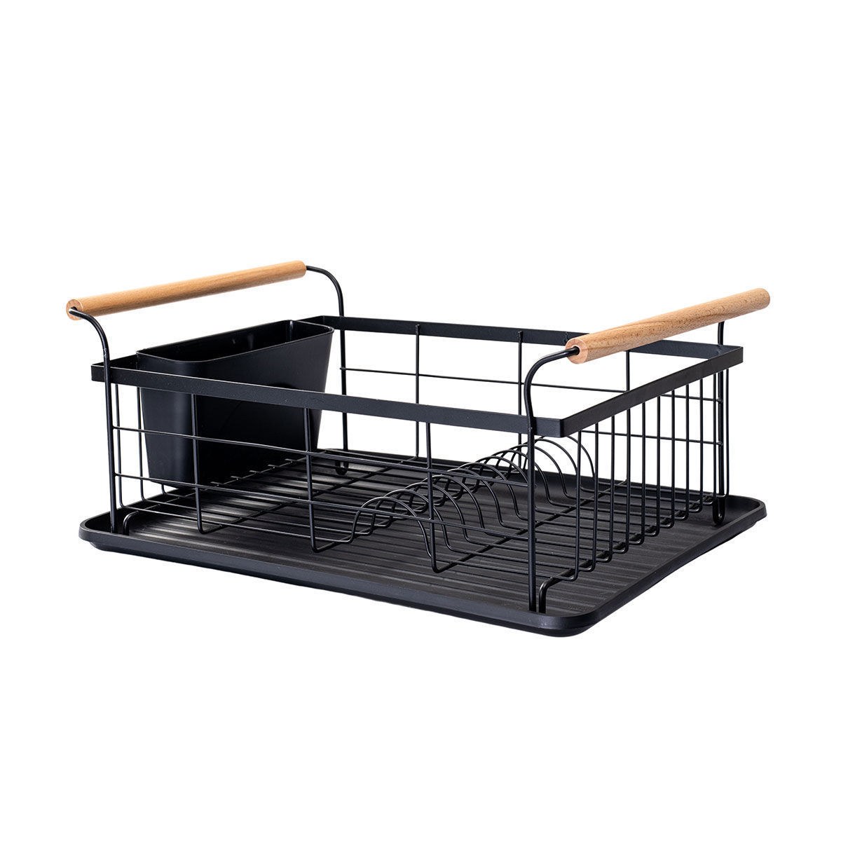 Estia Πιατοθήκη Bamboo Essentials Μεταλλική Με Λαβές 44X32X20Cm Μαύρη