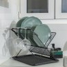 Estia Πιατοθήκη Αναδιπλούμενη Μεταλλική Μαύρη 2 Επιπέδων