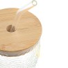 Estia Ποτήρι Νερού Γυάλινο Με Bamboo Καπάκι & Καλαμάκι Λεμονι 420Ml