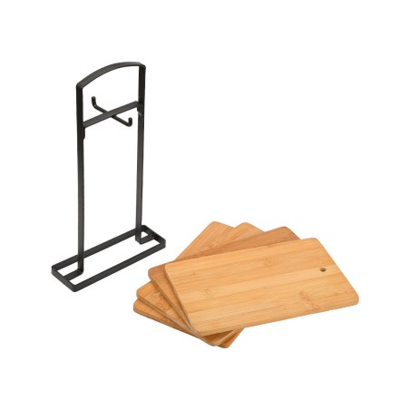 Estia Σετ Επιφάνειες Κοπής Bamboo Essentials 5 Τεμ Με Βάση Μεταλλική