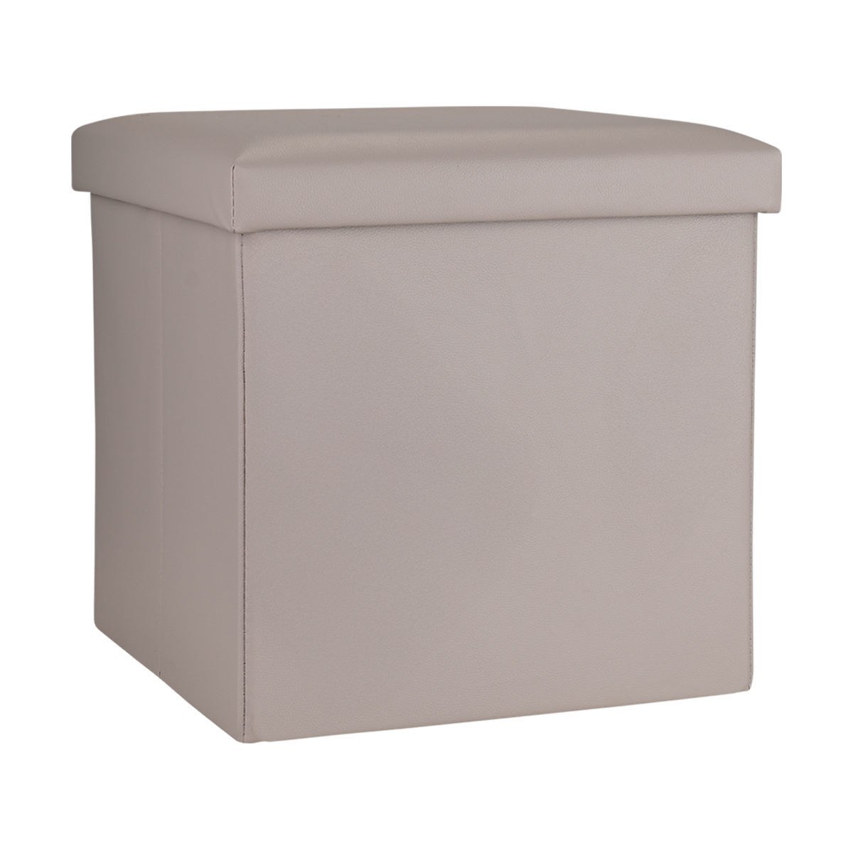 Estia Estia Σκαμπό Cube Leather Με Αποθηκευτικό Χώρο Taupe