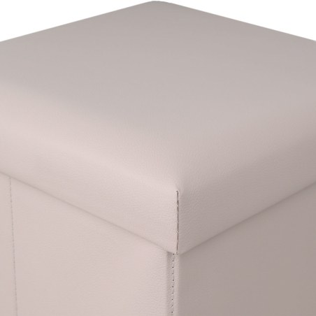 Estia Σκαμπό Cube Leather Με Αποθηκευτικό Χώρο Taupe