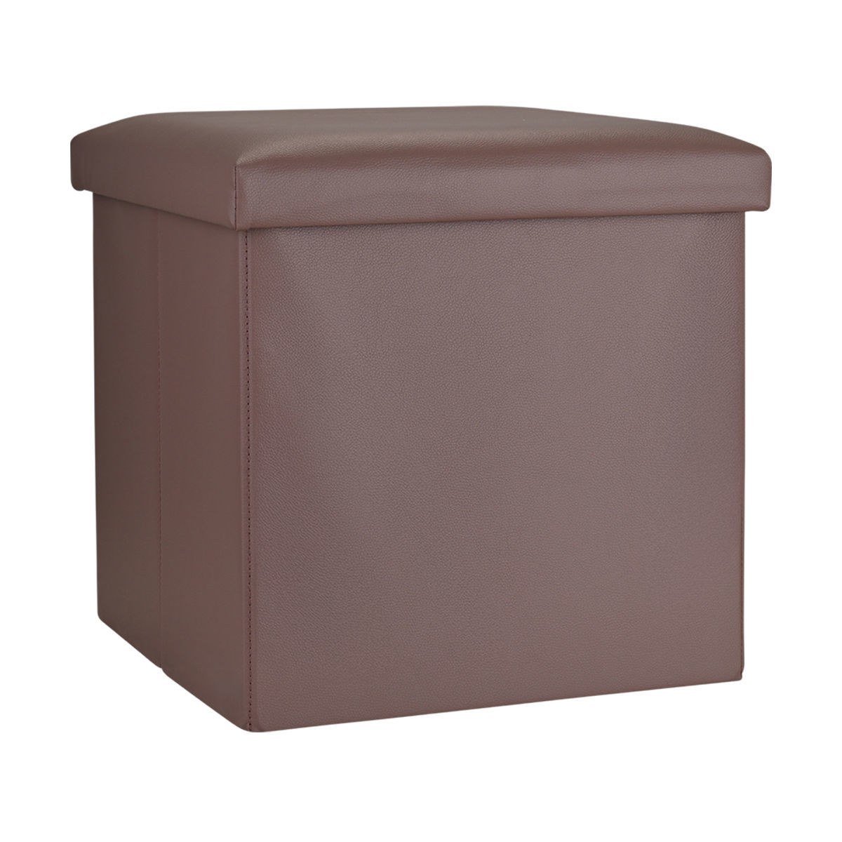 Estia Estia Σκαμπό Cube Leather Με Αποθηκευτικό Χώρο Καφέ