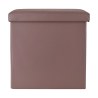 Estia Σκαμπό Cube Leather Με Αποθηκευτικό Χώρο Καφέ