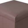 Estia Σκαμπό Cube Leather Με Αποθηκευτικό Χώρο Καφέ