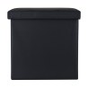 Estia Σκαμπό Cube Leather Με Αποθηκευτικό Χώρο Μαύρο