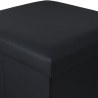 Estia Σκαμπό Cube Leather Με Αποθηκευτικό Χώρο Μαύρο