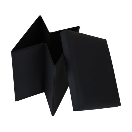 Estia Σκαμπό Cube Leather Με Αποθηκευτικό Χώρο Μαύρο