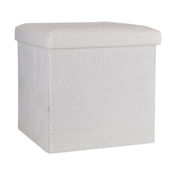 Estia Σκαμπό Cube Teddy Με Αποθηκευτικό Χώρο 38Χ38Cm Λευκό