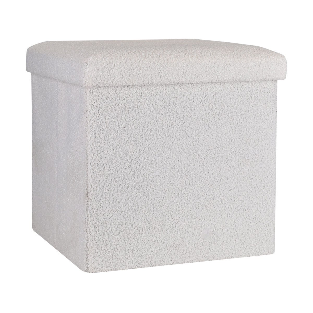 Estia Estia Σκαμπό Cube Teddy Με Αποθηκευτικό Χώρο 38Χ38Cm Λευκό