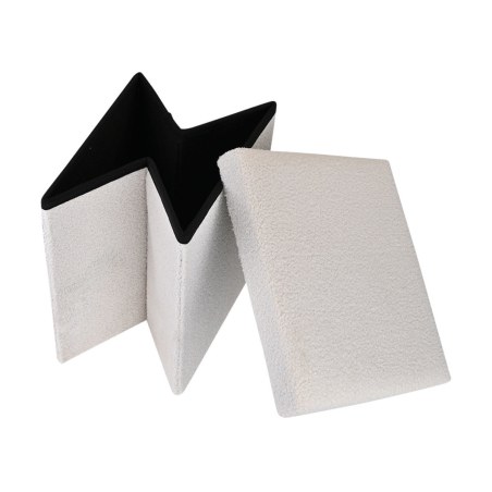 Estia Σκαμπό Cube Teddy Με Αποθηκευτικό Χώρο 38Χ38Cm Λευκό