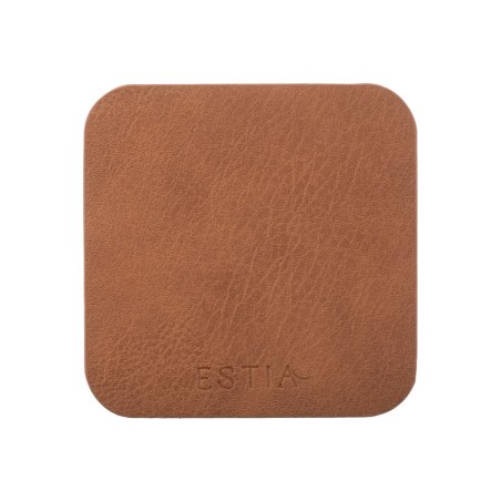Estia Σουβερ Allure Pvc 10X10Cm Καφέ  Σετ 4 Τεμ.