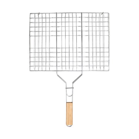 Σχάρα Ψησίματος Barbecue Μεταλλική 60X40Cm Με Ξύλινη Λαβή
