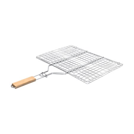 Σχάρα Ψησίματος Barbecue Μεταλλική 60X40Cm Με Ξύλινη Λαβή