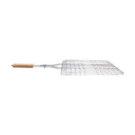 Σχάρα Ψησίματος Barbecue Μεταλλική 60X40Cm Με Ξύλινη Λαβή