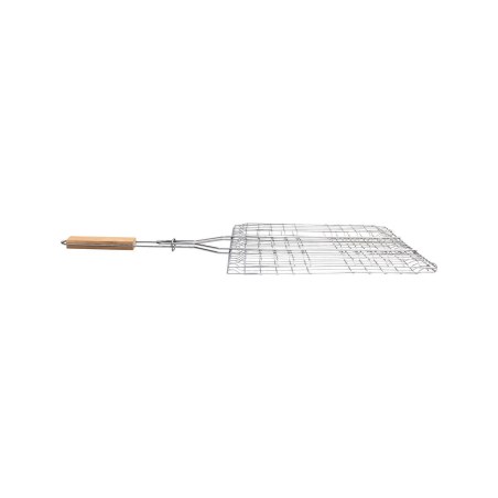 Σχάρα Ψησίματος Barbeque Μεταλλική 49X30Cm Με Ξύλινη Λαβή