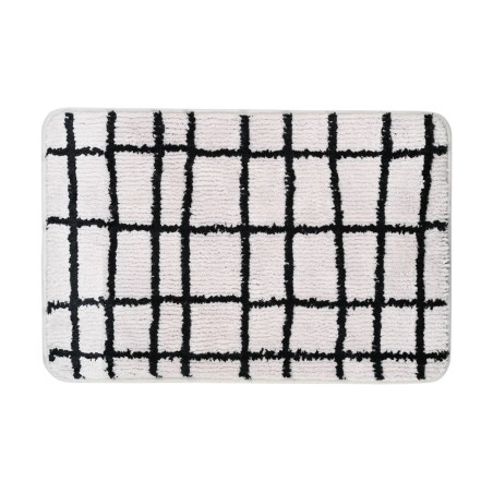 Estia Ταπέτο Μπάνιου Cage 40X60Cm 100% Μικροΐνες Γκρι-Μαύρο