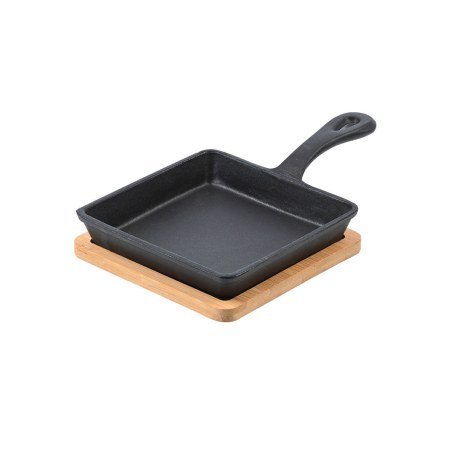Estia Τηγάνι Σερβιρίσματος Iron Mantemenio 14Cm Με Βάση Bamboo