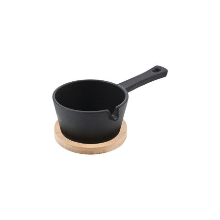 Estia Τηγάνι Σερβιρίσματος Iron Μαντεμένιο Βαθύ 9.5Cm Με Βάση Bamboo
