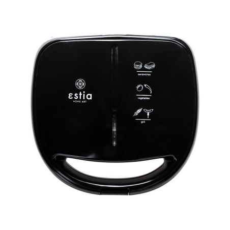 Estia Τοστιέρα Black & Inox 2 Θέσεων 850W Με Αποσπώμενες Αντικολλητικες Πλάκες