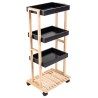 Estia Τρόλεϊ Αποθήκευσης Bamboo Essentials 4 Επιπέδων 40X30X88Cm Μαύρο