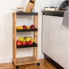 Estia Τρόλεϊ Αποθήκευσης Bamboo Essentials 4 Επιπέδων 40X30X88Cm Μαύρο