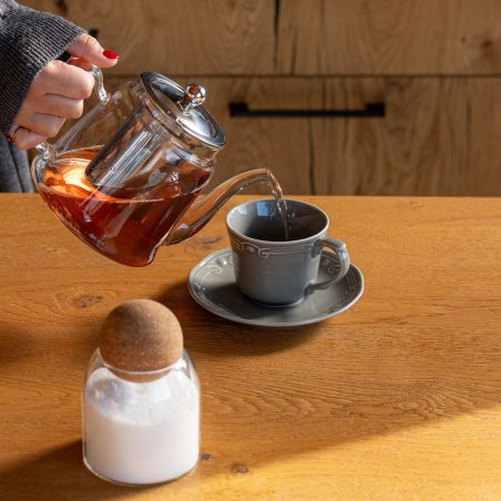 Estia Τσαγιέρα Γυάλινη 1000Ml Με Ανοξείδωτο Φίλτρο