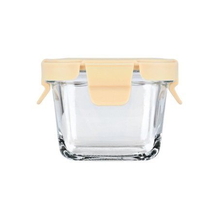Estia Φαγητοδοχείο Click&Seal Γυάλινο 160Ml 9.2X9.2X6.3Cm Με Καπάκι Πλαστικό Ivory
