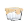 Estia Φαγητοδοχείο Click&Seal Γυάλινο 160Ml 9.2X9.2X6.3Cm Με Καπάκι Πλαστικό Ivory