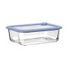 Estia Φαγητοδοχείο Colorseal Γυάλινο 1050Ml 21.6X16.5X7.4Cm Με Καπάκι Σιλικόνης Μπλε