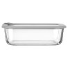 Estia Φαγητοδοχείο Colorseal Γυάλινο 1520Ml 23.5X17.8X7.6Cm Με Καπάκι Σιλικόνης Γκρι