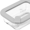 Estia Φαγητοδοχείο Colorseal Γυάλινο 370Ml 16.3X12.3X6.2Cm Με Καπάκι Σιλικόνης Γκρι