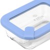 Estia Φαγητοδοχείο Colorseal Γυάλινο 370Ml 16.3X12.3X6.2Cm Με Καπάκι Σιλικόνης Μπλε