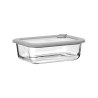 Estia Φαγητοδοχείο Colorseal Γυάλινο 640Ml 18.9X14.5X6.7 Με Καπάκι Σιλικόνης Γκρι