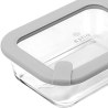 Estia Φαγητοδοχείο Colorseal Γυάλινο 640Ml 18.9X14.5X6.7 Με Καπάκι Σιλικόνης Γκρι