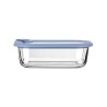 Estia Φαγητοδοχείο Colorseal Γυάλινο 640Ml 18.9X14.5X6.7 Με Καπάκι Σιλικόνης Μπλε