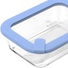 Estia Φαγητοδοχείο Colorseal Γυάλινο 640Ml 18.9X14.5X6.7 Με Καπάκι Σιλικόνης Μπλε