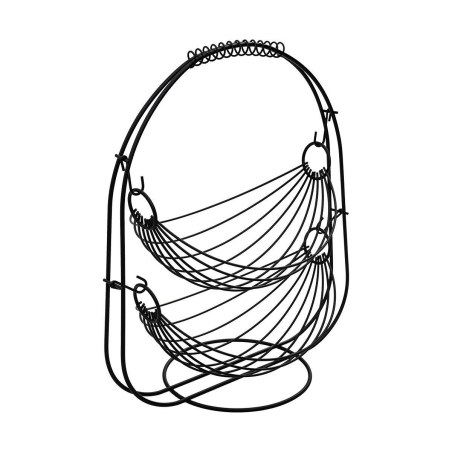 Φρουτιέρα 2 Θέσεων Metal Black Μεταλλική 37Χ20X42Cm Μαύρη