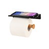 Estia Χαρτοθήκη Επιτοίχια Bamboo Essentials Με Θέση Για Κινητό Μεταλλική Μαύρη
