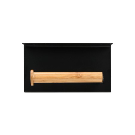 Estia Χαρτοθήκη Επιτοίχια Bamboo Essentials Με Θέση Για Κινητό Μεταλλική Μαύρη