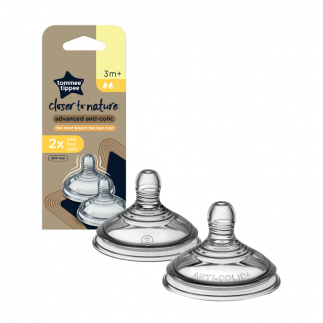 Θηλές Σιλικόνης Anti-Colic Tommee Tippee Μέτρια...