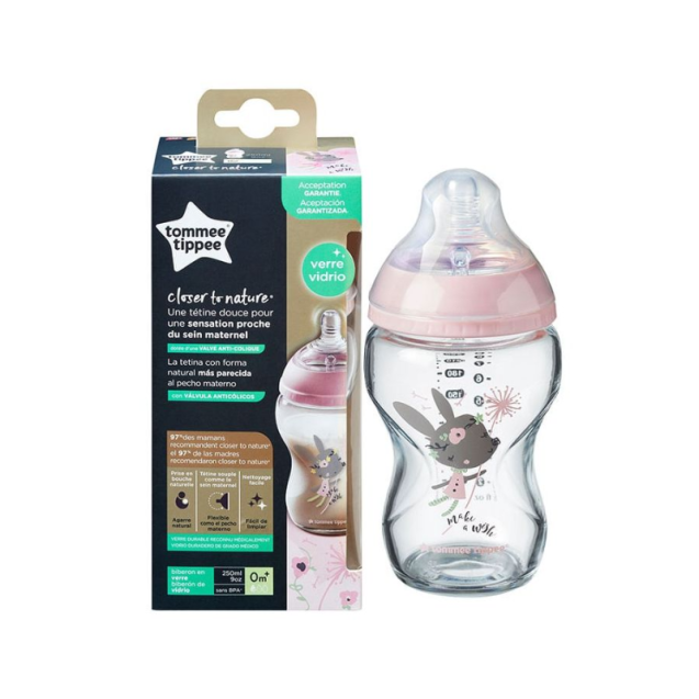 Μπιμπερό Γυάλινο Μικρή Ροή Tommee Tippee Με...