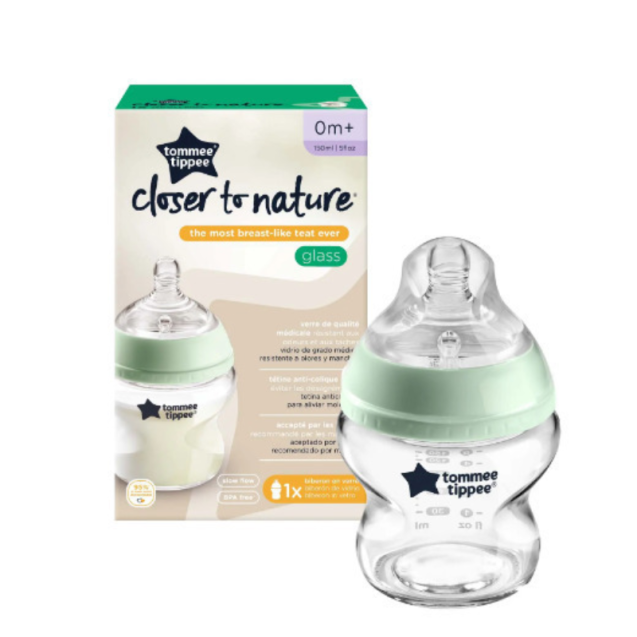 Μπιμπερό Γυάλινο Tommee Μικρή Ροή Tippee 150ml