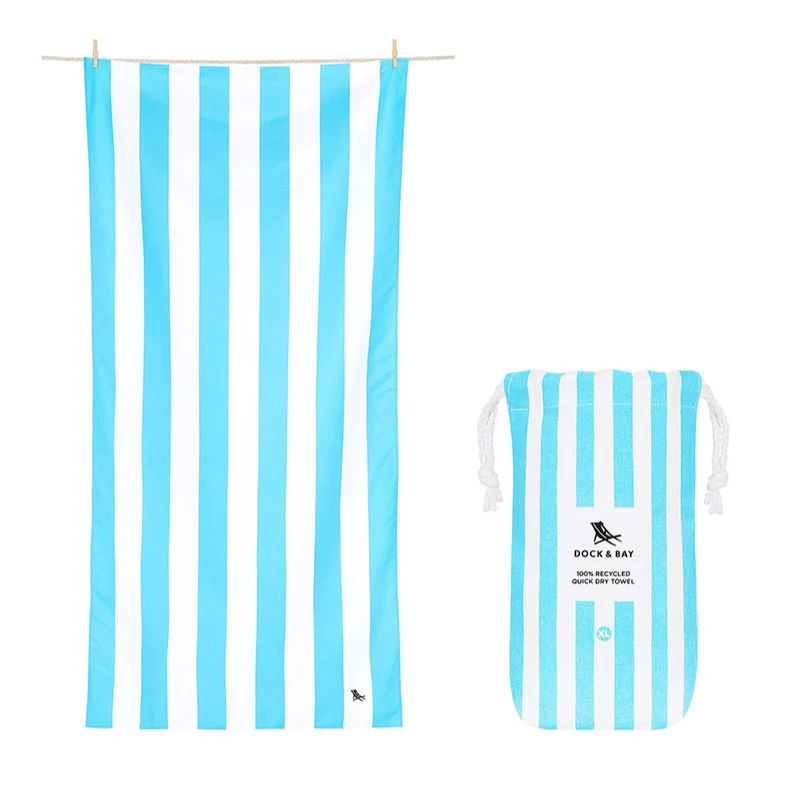 Πετσέτα Θαλάσσης Dock & Bay Cabana - Tulum Blue Μικροϊνών L 90x160