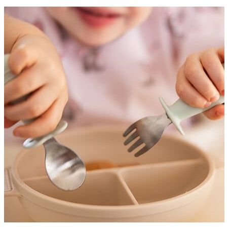 Σετ Κουτάλι Και Πιρούνι BabyOno Από Ανοξείδωτο Ατσάλι Μπλε BN1665/01