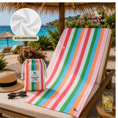 Πετσέτα Θαλάσσης Dock & Bay Tutti Frutti  Μικροϊνών XL 90x200