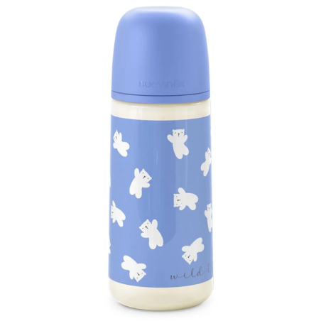 Μπιμπερό Σιλικόνης Suavinex Φυσιολογική θηλή SX PRO 360ml +6μ Wild & Free Blue BR79901