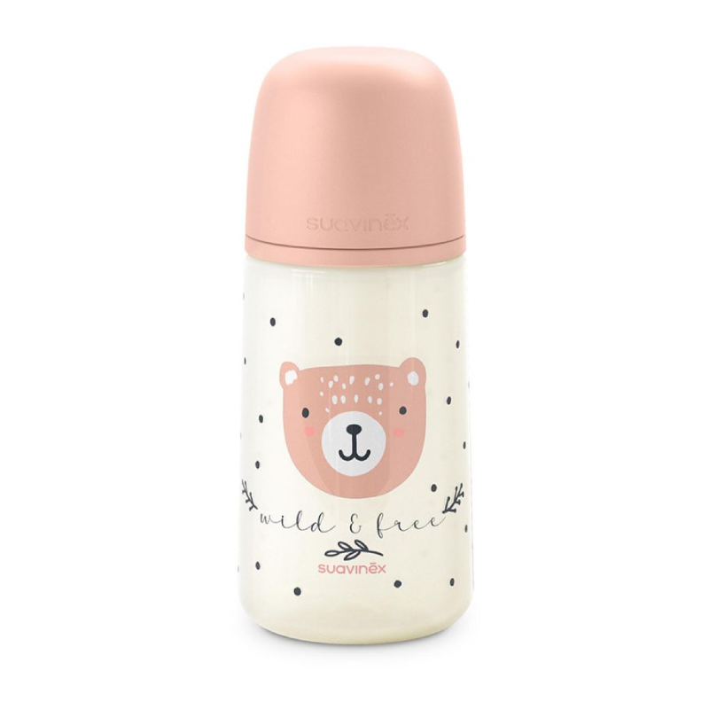 Μπιμπερό Σιλικόνης Suavinex Φυσιολογική θηλή SX PRO 270ml +3μ Dreams Ροζ BR90175