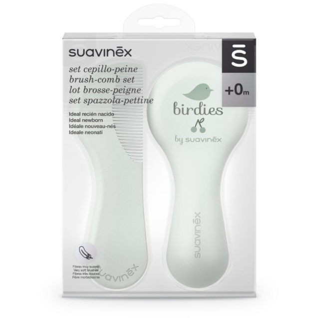Σετ Suavinex Βούρτσα & Χτένα Birdies Green BR79826
